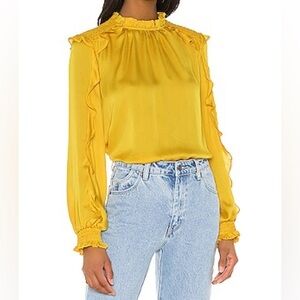 BCBGMAXAZRIA Ruffle Blouse in Ceylon
Yellow size Small